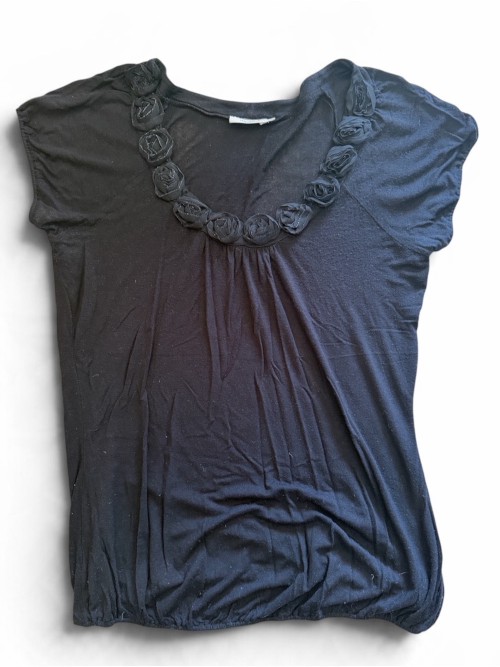 Ricki's Women's Black Short Sleeve Top Size Large